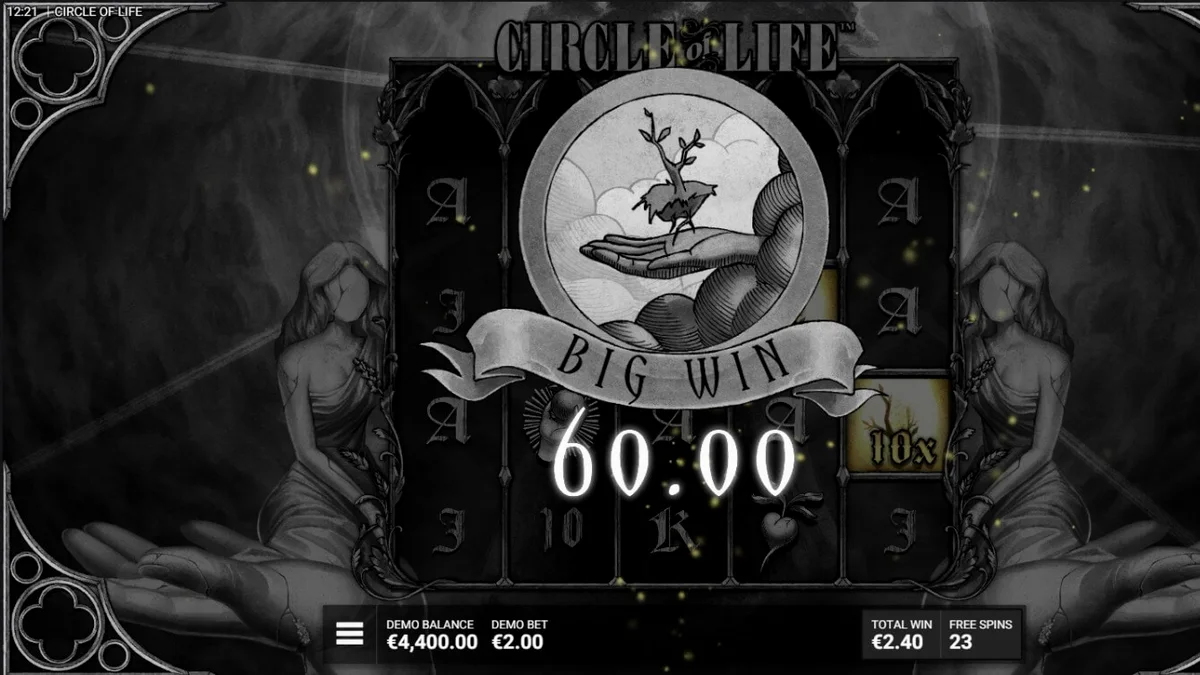 Cena atmosférica do slot Circle of Life com a Árvore da Vida em destaque